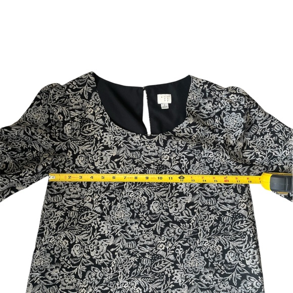 A New Day Women’s Printed Bell Sleeve Shift Dress Black Small - Picture 5 of 7